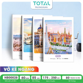 (COMBO 5-10 Quyển) Vở kẻ ngang Total các mẫu 72,80,120 và 200 trang