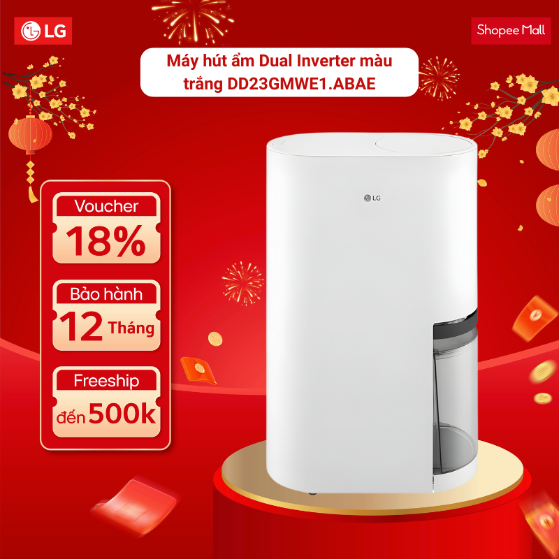 Máy hút ẩm Dual Inverter màu trắng DD23GMWE1.ABAE