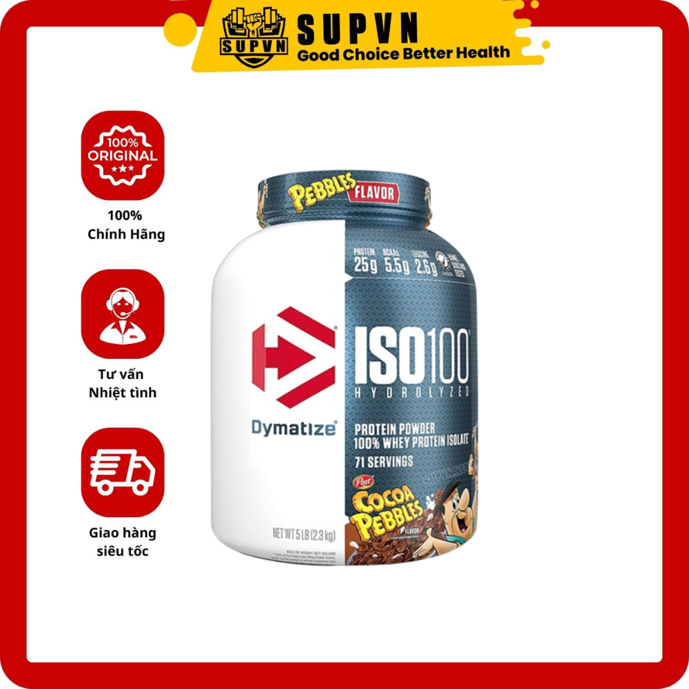 Dymatize ISO 100 Hydrolyzed 100% Whey Protein Isolate Hộp 5lbs (2.3kg) Chính Hãng