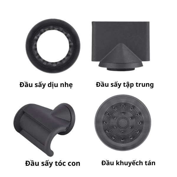 Đầu sấy tạo kiểu lẻ cho máy sấy tóc CÓ ĐẦU HÚT NAM CHÂM, sấy tóc con,tóc xoăn,mềm mượt không khô tóc