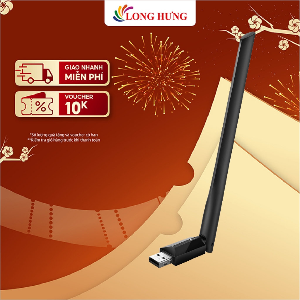 USB Wifi AC600 TP-Link băng tần kép Archer T2U Plus - Hàng chính hãng