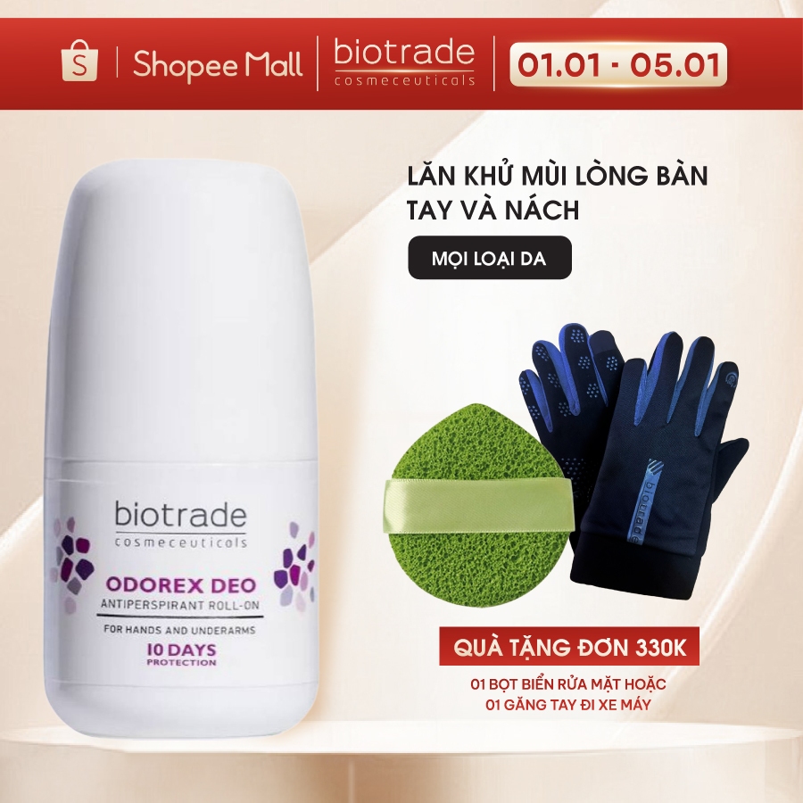  Lăn Khử Mùi Biotrade Odorex Deo Antiperspirant Roll On lòng bàn tay và nách Biotrade 20ml 