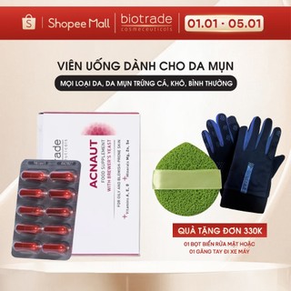  Viên uống giảm mụn Biotrade Acnaut Food Supplement mọi loại da,mụn trứng cá khô bình thường 