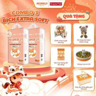 Combo 3 Bịch Tã Bỉm Momoji Extra Plus Mềm Mại Siêu Mỏng Siêu thấm hút NB64 S60 M56 L54 XL50 XXL48 XXXL44 