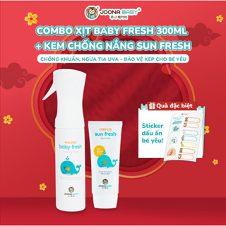  Combo xịt đa năng giúp khử khuẩn khử mùi Baby Fresh 300ml và Kem chống nắng Sun Fresh 50ml - Joona Baby VN 