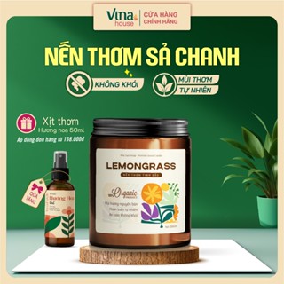  Nến thơm tinh dầu Sả Chanh Lemongrass VINA TƯƠI SHOP Hũ 100g 200gr đuổi muỗi thư giãn 