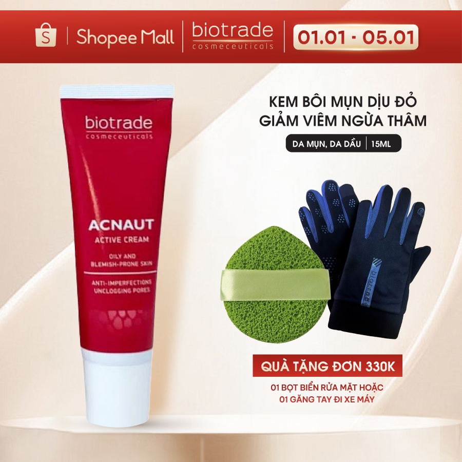  Kem chấm Mụn Biotrade Acnaut Active Cream giảm đỏ mờ thâm Biotrade 