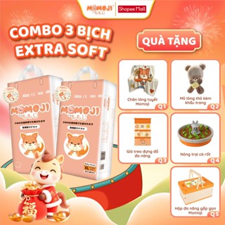   Quà tặng hấp dẫn  Combo 3 Bịch Tã Bỉm Momoji Siêu thấm hút NB64 S60 M56 L54 XL50 XXL48 