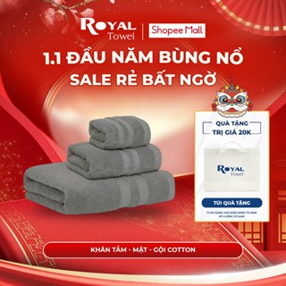  Khăn Tắm Gội Đầu Lau Mặt ROYAL TOWEL 100% Cotton Mềm Mại Thấm Hút Kháng Khuẩn 