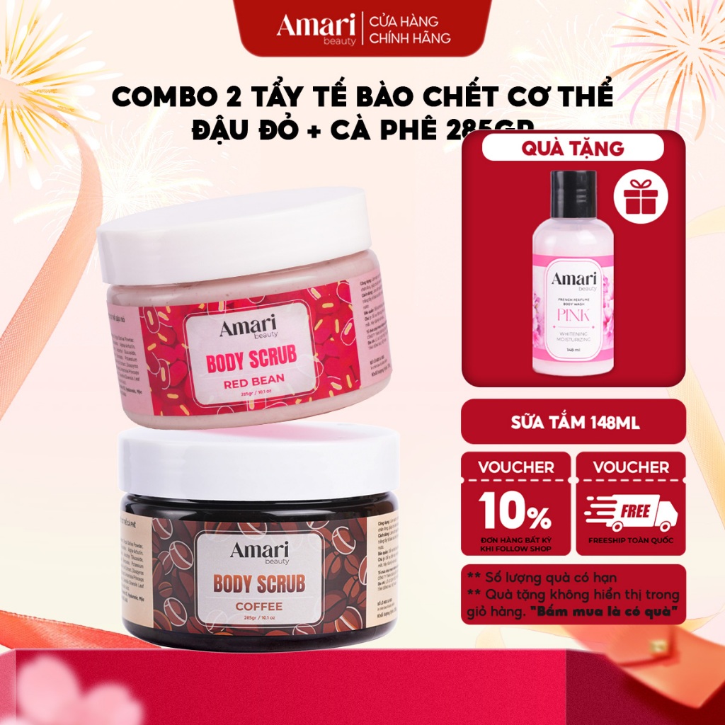 Tẩy Tế Bào Chết Cơ Thể Amari Beauty Giúp Làm Sạch Da, Sáng Da & Mềm Mại - 285gr