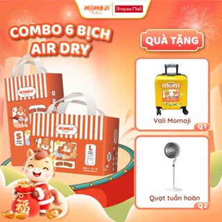  Combo 6 Tã Bỉm Dán Quần Momoji Air Dry Êm Mềm Siêu Khô Thoáng An Toàn Cho Bé NB S M L XL XXL XXXL cho bé 5 - 30KG 