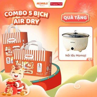  Combo 5 Tã Bỉm Dán Quần Momoji Air Dry Êm Mềm Siêu Khô Thoáng An Toàn Cho Bé NB S M L XL XXL XXXL cho bé 5 - 30KG 