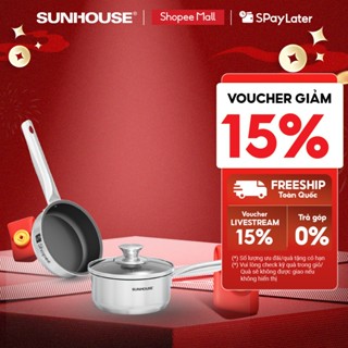  Độc quyền Shopee  Bộ chảo quánh inox Baby Sunhouse SHG520-14 đáy từ - Đường kính 14cm - Phù hợp mọi loại bếp 