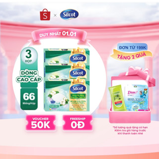  Bộ 3 hộp Bông trang điểm  bông tẩy trang  cao cấp Silcot Premium 66 miếng hộp 
