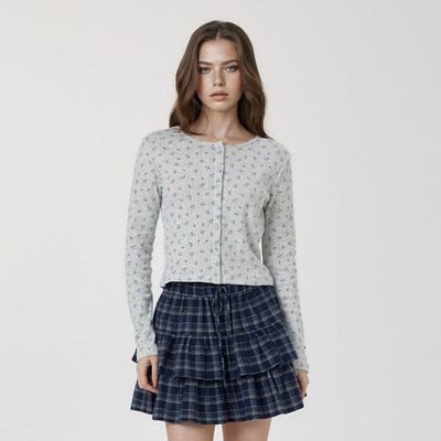 Áo Cardigan WHO.A.U Eyelet Long Sleeve Cardigan_WHLAG2323F