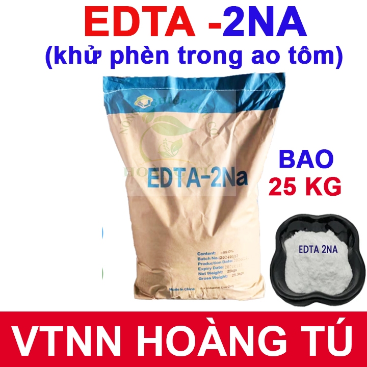 EDTA 2Na Nhập Khẩu Bao 25kg – Giải Độc Phèn, Bảo Vệ Tôm Khỏe