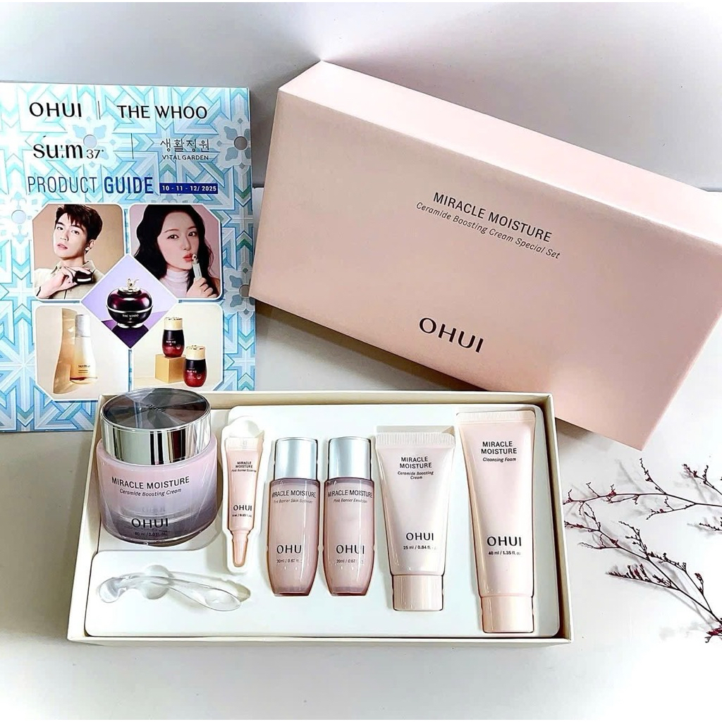 set Kem Ohui Hồng Ohui Miracle Moisture ceramide boosting cream