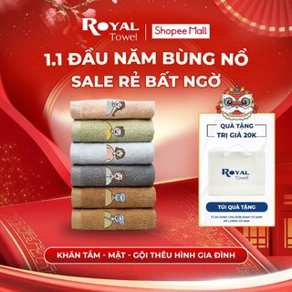  Khăn Tắm Khăn Gội Khăn Mặt Cotton Cao Cấp Royal Towel Thêu Hình Gia Đình Với Chất Liệu Mềm Mịn Kháng Khuẩn 