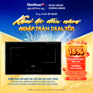   Miễn Phí lắp đặt HCM HN chi tiết Bếp dưới  Bếp Điện Từ Đôi BlueStone ICB-6833 | 4000W Inverter | Mặt Kính SchottCeran 