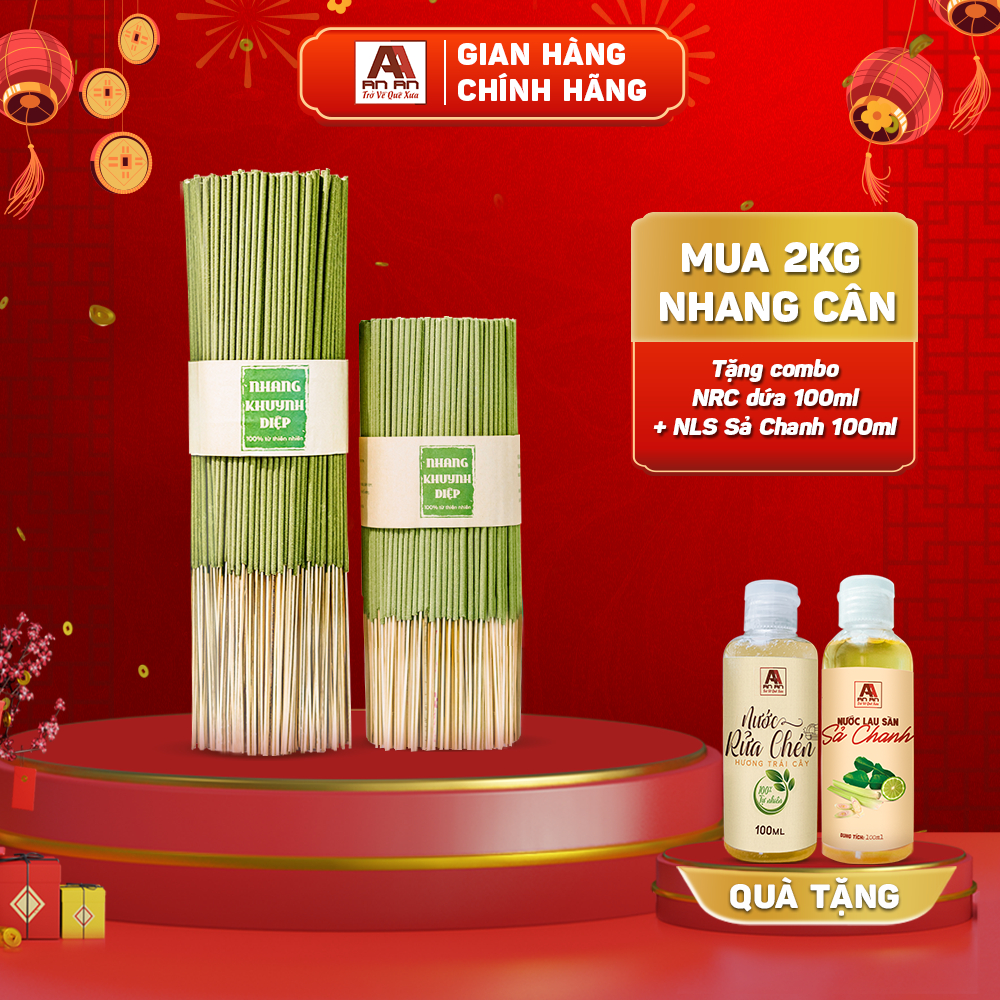 Nhang sạch Khuynh Diệp An An 1kg 100% lá cây thiên nhiên 30 cm 40 cm giúp đuổi muỗi, thơm phòng.