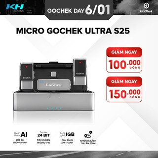  GoChek Ultra S25 Micro Thu Âm Không Dây - Công Nghệ Lọc Ồn AI Tự động Cân Bằng Âm Thanh Tích Hợp 2 Chân Cắm Pin 42h 