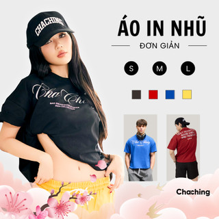  Áo Thun Unisex In Nhũ Kim Tuyến ChaChing Áo Phông Nam Nữ Form Boxy In Kim Tuyến Lấp Lánh Chất Liệu Vải Cotton Mềm Mại 