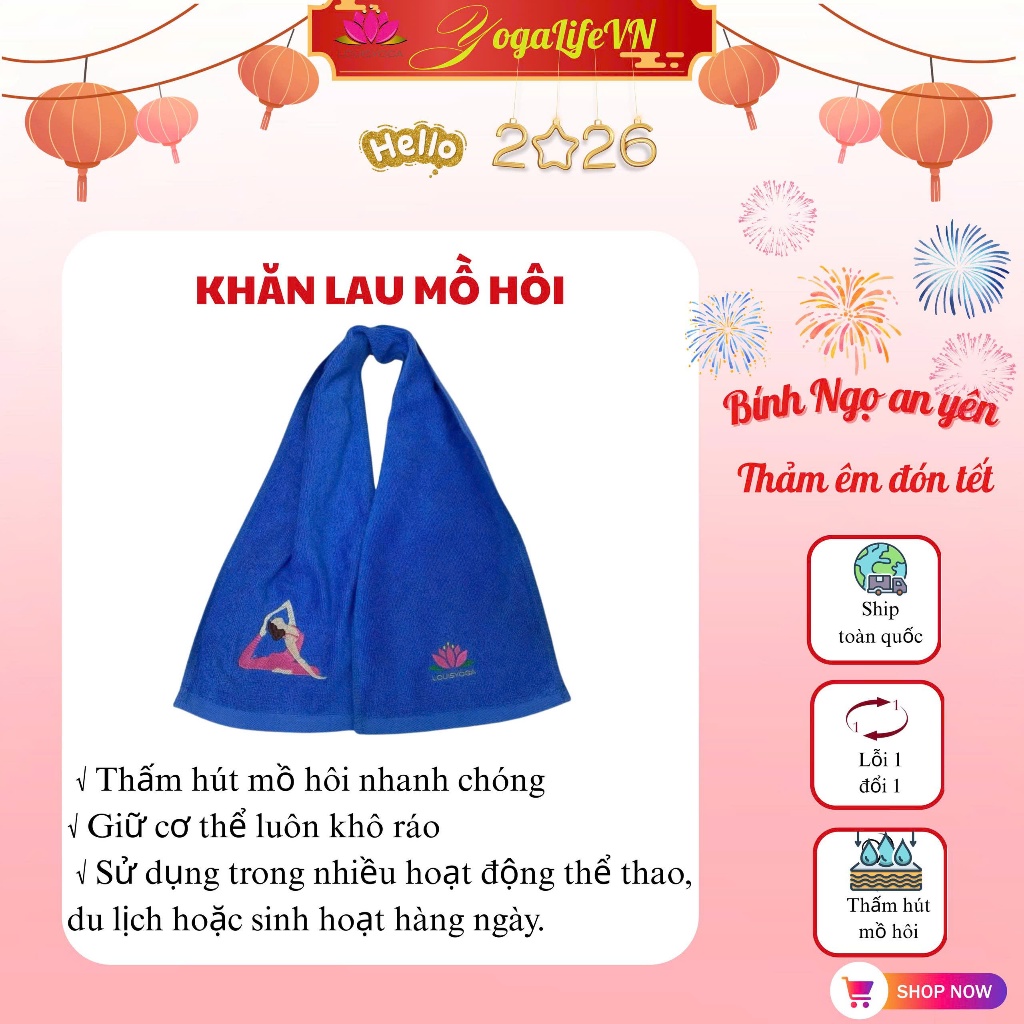 Khăn tập yoga - khăn lau mồ hôi - thương hiệu Louis Yoga
