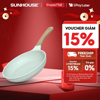  Chảo chống dính siêu bền đáy từ Sunhouse SBD20-24-26-28-30MT - Nhôm đúc nguyên khối - Dùng mọi loại bếp 