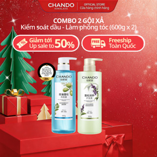  Combo gội xả kiểm soát dầu CHANDO Himalaya làm phồng chân tóc 600mL x 2pcs 