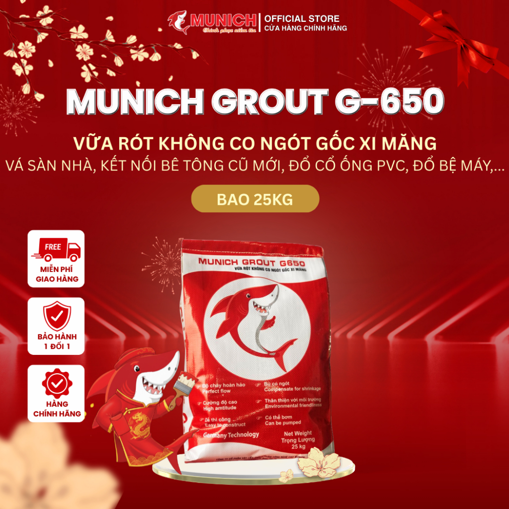 Vữa rót không co ngót, đổ cổ ống - Munich Grout G650