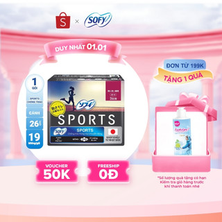  Băng Vệ Sinh Sofy Sports cánh 26 cm 19 - 2011 Gói: 19 miếng  