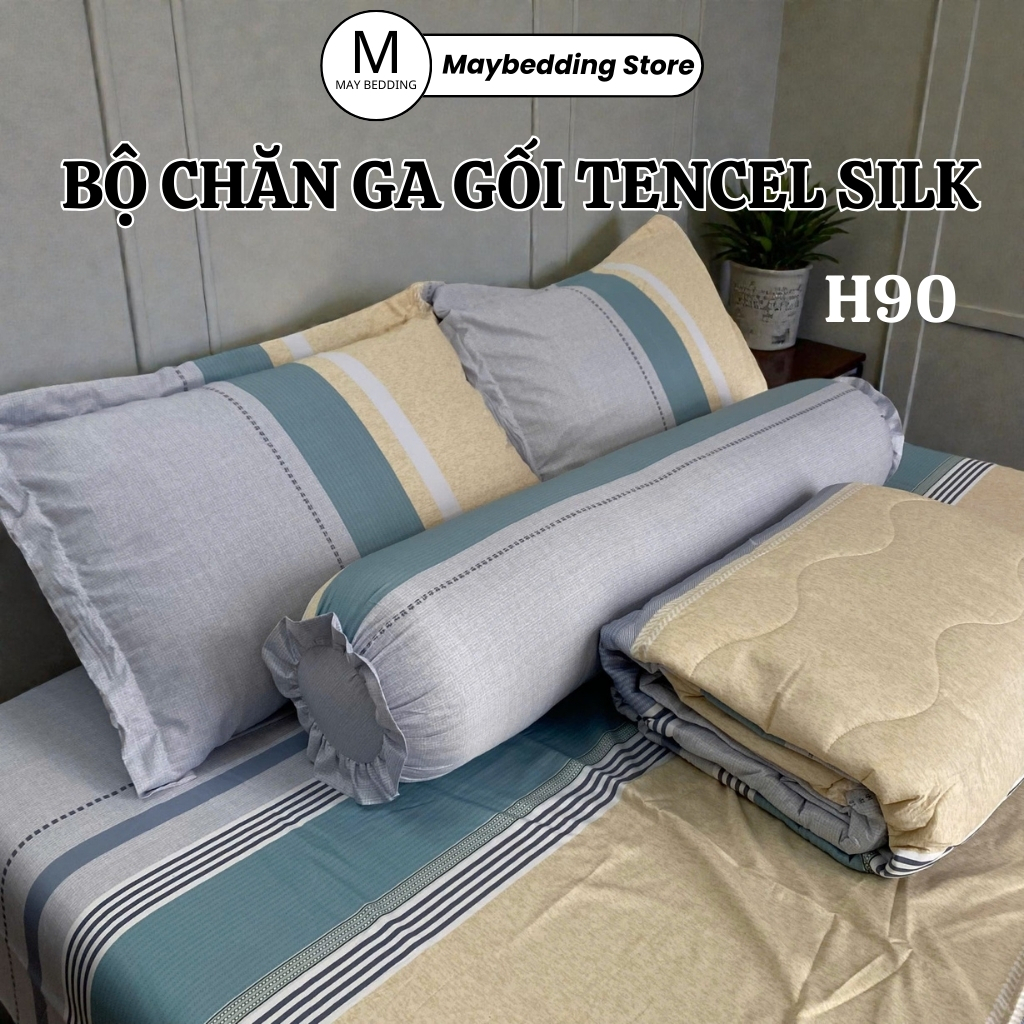 Bộ Chăn Ga Gối 4 món, 5 món Tencel Silk thoáng mát, Nhiều Kích Thước