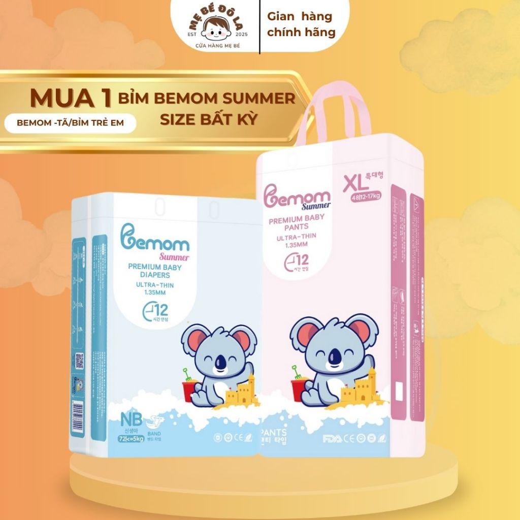 1 Bịch Bỉm Bemom - Bỉm Bemom Full Size NB-4XL
