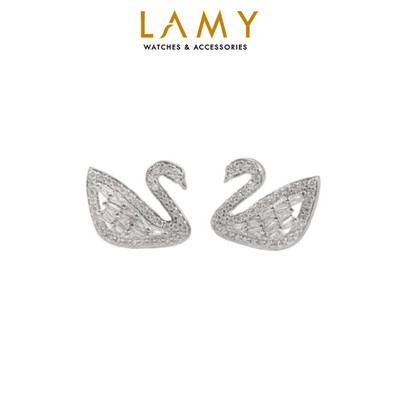 Khuyên tai bạc nữ LAMY Crystal Swan Silver Earrings 3262