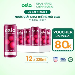  Thùng 12 lon nước giải khát thế hệ mới Cela Nho Berry  320ml lon  - Ít đường giàu chất xơ 