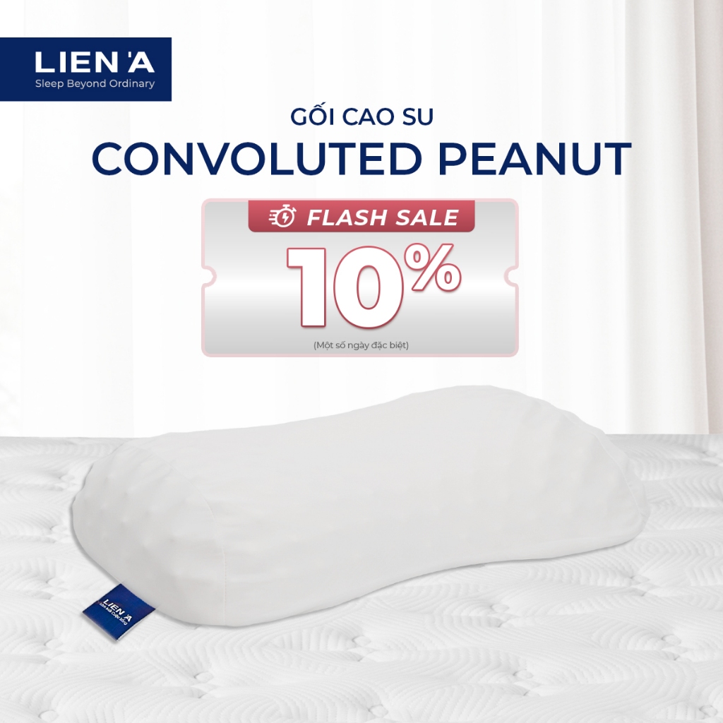HỎA TỐC - Gối Cao Su Convoluted Peanut Liên Á, Đạt Chuẩn ECO An Toàn Lành Tính,Thiết Kế Công Thái Họ