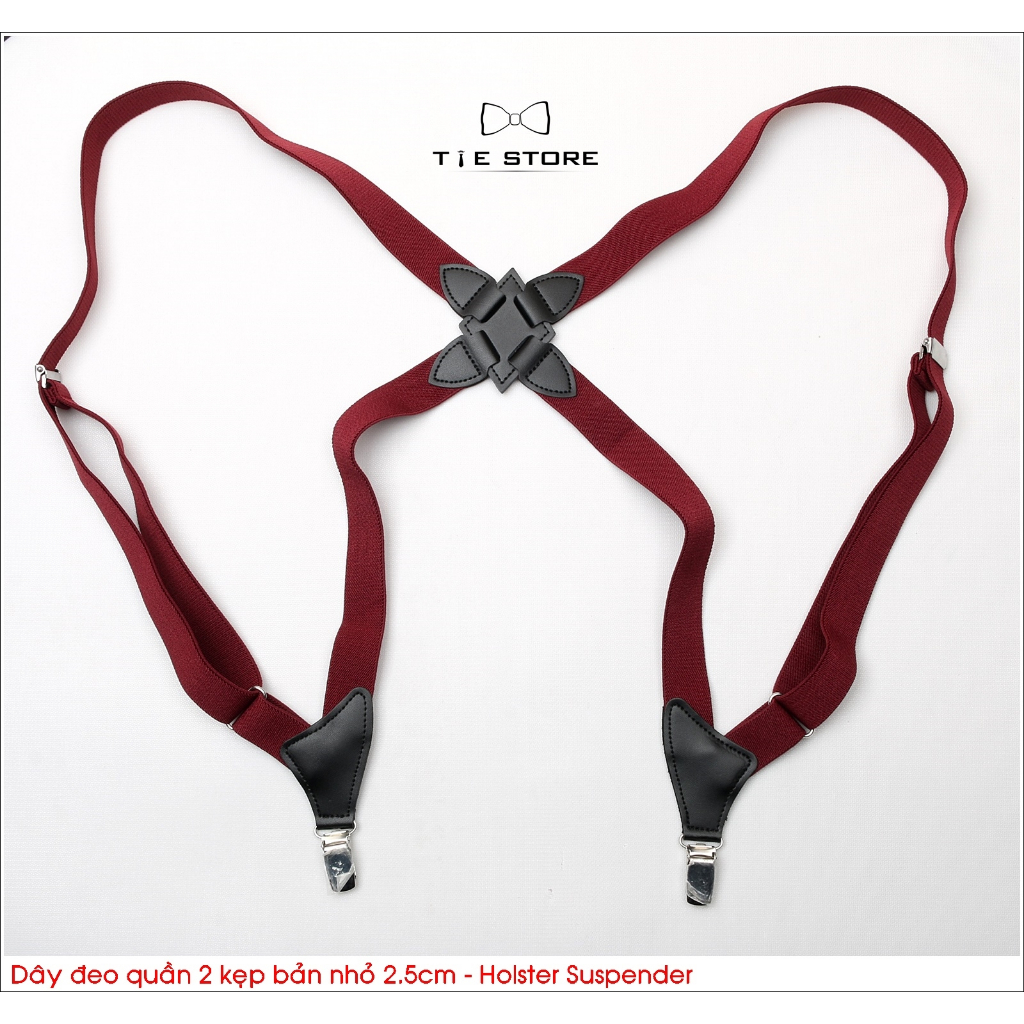 ĐỦ MÀU Đai Đeo quần 2 Kẹp, bản nhỏ 2.5cm - Holster Suspender