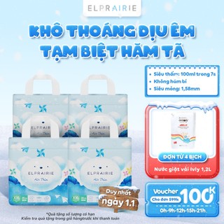  Combo 4 Tã Bỉm Quần ELPRAIRIE Air Thin Nội Địa Hàn Siêu Mỏng Thấm Hút Mềm Mại Chống Hăm Size L-XL-XXL Cho Bé Từ 9-25Kg 