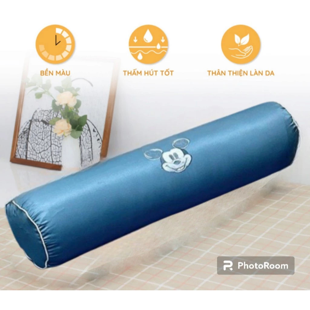 Vỏ Gối Ôm Khóa Kéo, Vỏ Gối Ôm Phi Lụa Có Khóa Kéo ( Kích Thước 35*105cm )