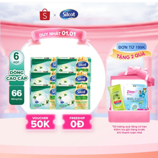  Bộ 6 hộp Bông trang điểm  bông tẩy trang  cao cấp Silcot Premium 66 miếng hộp 