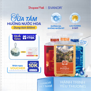  Sữa Tắm Dưỡng Ẩm Làm Sáng Da Svanor 500ml Hương Nước Hoa Lưu Hương 6-8 Giờ An Toàn Cho Làn Da 