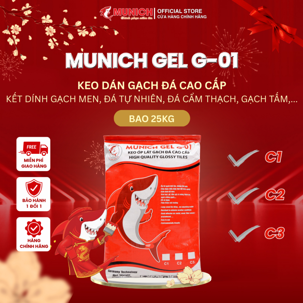 [Shop MaLL] Keo dán gạch đá cao cấp Munich Gel G-01