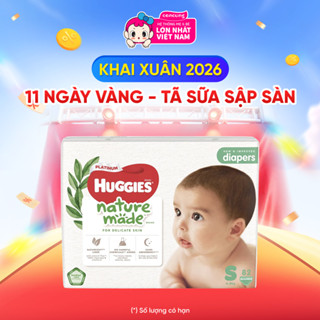  Bỉm tã dán Huggies Platinum Nature Made size S 82 miếng  4-8kg  - concung 