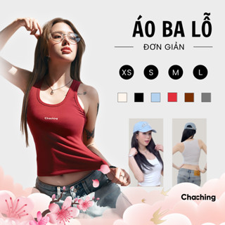  Áo Ba Lỗ Nữ Thun Borip In Logo ChaChing Áo Thun Ba Lỗ Nữ Áo Ba Lô Croptop Sát Nách Dáng Ôm Chất Vải Thun Borip Co Giãn 