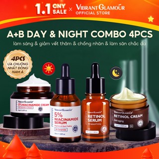  Bộ 4 Kem Serum Niacinamide và Retinol VIBRANT GLAMOUR  Làm trắng & mờ vết thâm & chống lão hóa 