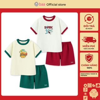   MỚI - Tết  Đồ bộ quần áo bé trai thun cotton mềm mại   1 - 10 tuổi   Baababy DB04N 