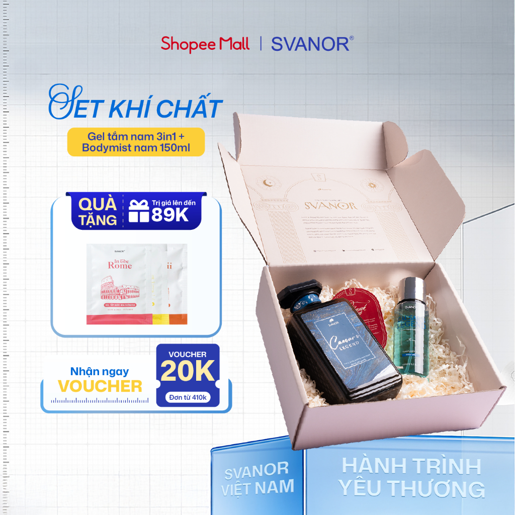 [ SET KHÍ CHẤT ] Combo Sữa Tắm Dưỡng Da Hương Nước Hoa Và Body Mist Caesar's Legend 150ML Svanor Thu