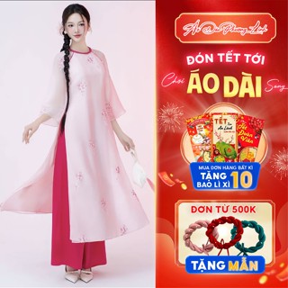  Áo Dài Cách Tân Phúc An Tơ Thêu Hoa – Áo Dài Nữ 4 Tà Cao Cấp Mềm Mại | Áo dài Phương Linh 