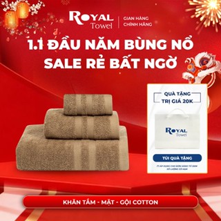  Khăn Tắm Gội Đầu Lau Mặt ROYAL TOWEL 100% Cotton Cao Cấp Bông Dày Thấm Hút Không Đổ Lông Dùng Cho Gia Đình Khách Sạn Spa 