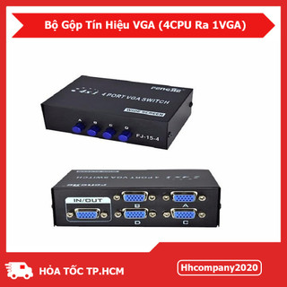 Bộ Gộp VGA 2CPU/4CPU Ra 1 VGA – VGA Switch 2 In 1 Out/4 In 1 Out Vỏ Kim Loại Chống Nhiễu